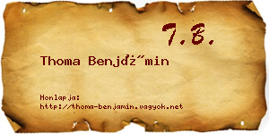 Thoma Benjámin névjegykártya